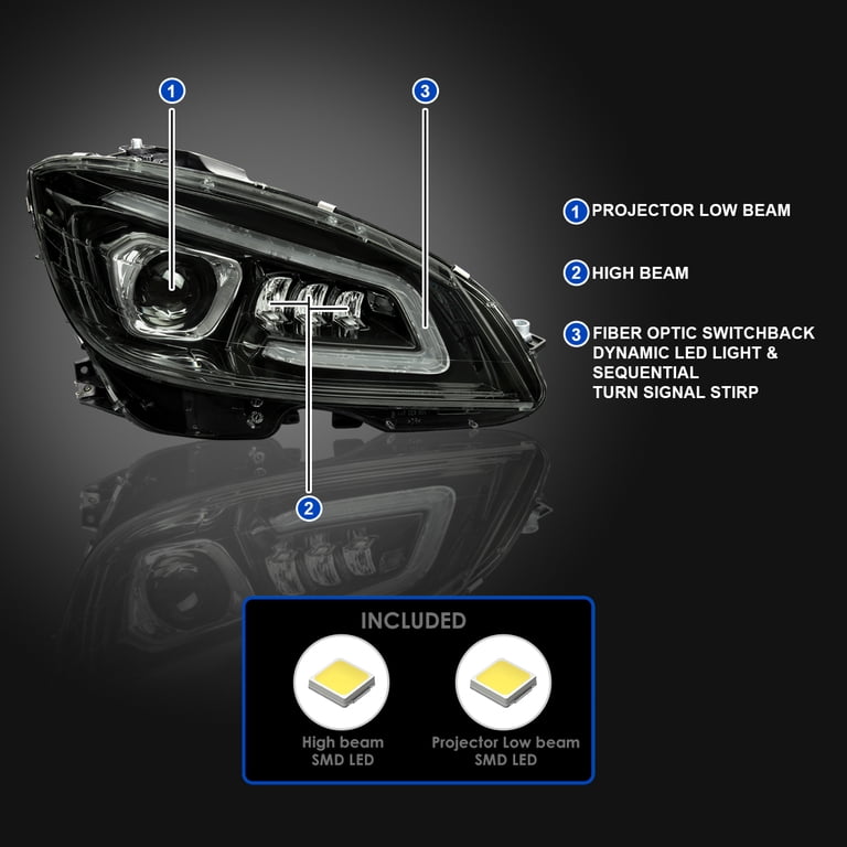 Spec-D Tuning Black Smoke Full LED Projector Headlights w