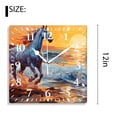thumbnail image 2 of 12 Inch Wall Clock Battery Operated Silent Clock Decorative for Office, Kitchen, Outdoor, Living Room，Blue Horse Running Style, 2 of 4