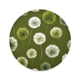 thumbnail image 2 of 15.4" Round Placemat Set of 1 Polyester Fabric Place Mats Non-Slip Dining Kitchen Table Mats for Kitchen Party Decor Green Dandelions Pattern, 2 of 5