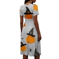 thumbnail image 4 of Women's Halloween Dress 2026 V-Neck Short Sleeve Wrap Midi Dress Spooky Halloween Print Halloween Cosplay Costumes, 4 of 5