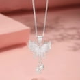 thumbnail image 6 of SmartBy Birth Flower Tassel Butterfly Necklace for Women Silver Butterfly with Floral Pendant Jewelry Gift for Mother Wife Girlfriend, 6 of 7