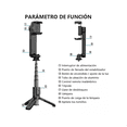 thumbnail image 2 of Estabilizador Gimbal Con Luz Led Remoto Para Celular Negro, 2 of 5