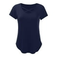 thumbnail image 5 of Endives Womens Summer Tops V Neck Short Sleeve Basic Plain Tee T Shirt Womens Short Sleeve Tops, 5 of 5