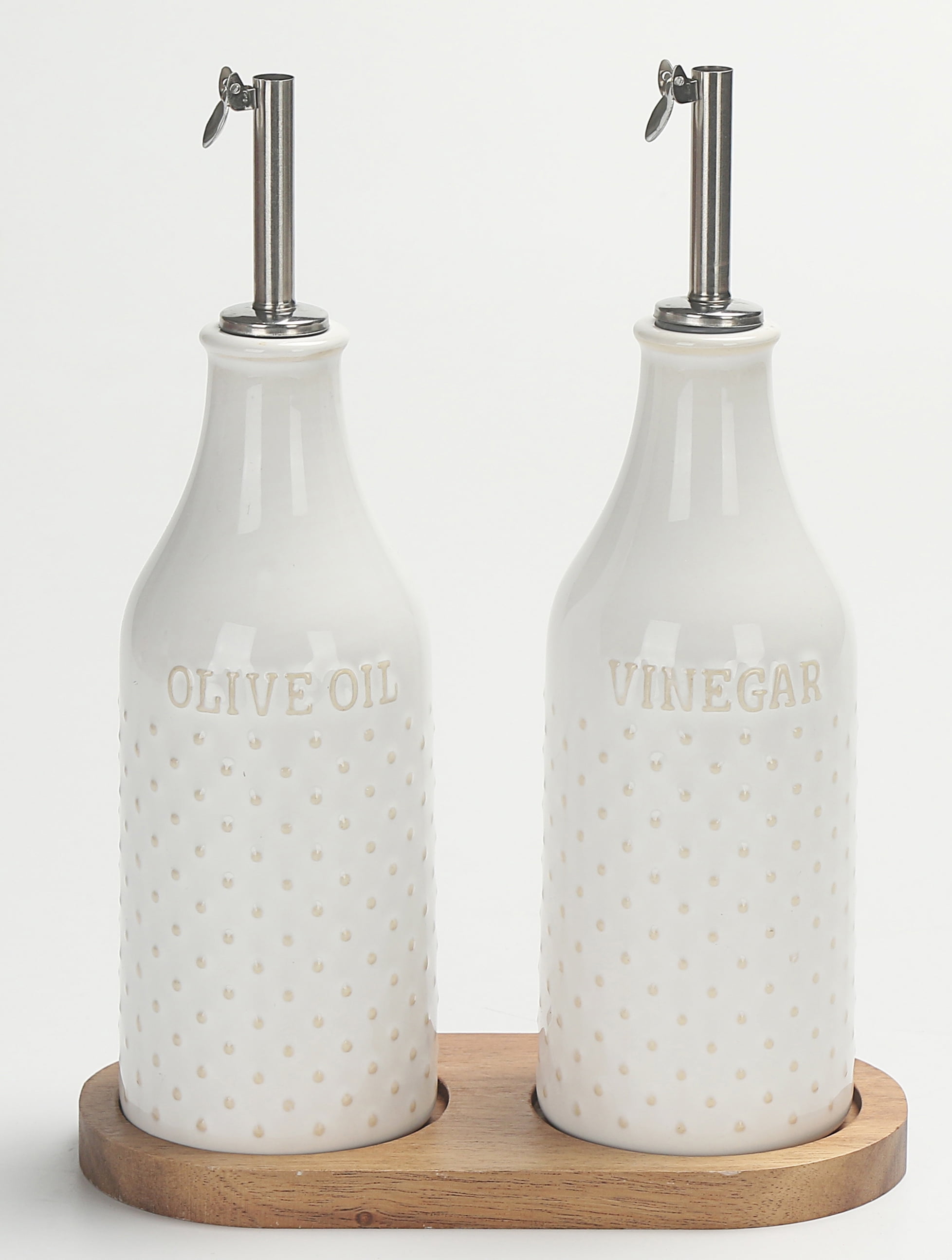Better Homes & Gardens Ceramic Hobnail Oil & Vinegar Bottle Set