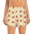 thumbnail image 2 of Picia Strawberries Pattern Women's 2 in 1 Athletic Running Shorts High Waisted Workout Casual Gym Sweat Shorts with Comfy Liner Zipper Pockets-Medium, 2 of 9