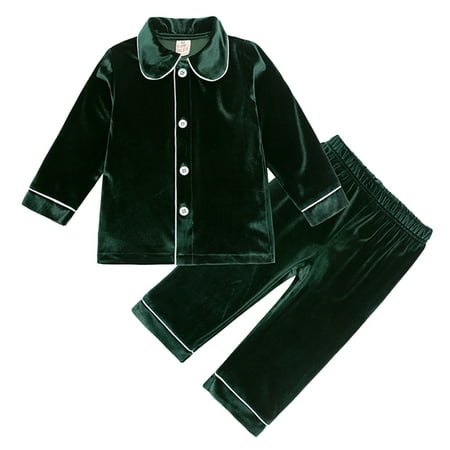 Huesdet Baby Boy Christmas Outfit Toddler Winter Clothes Santa Long Sleeve Crewneck Sweatshirts + Pants Clothing Sets(Dark Green 12-14 Years)