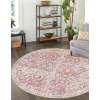 thumbnail image 3 of Unique Loom Nostalgia Collection Area Rug - Gossamer (3' 3" Round Ivory and Pink/Beige), 3 of 11