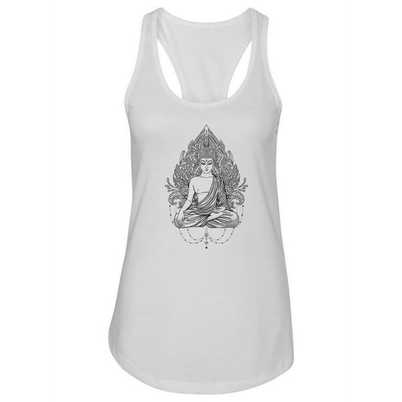 Beautiful Detailed Buddha Design Tank Women -Image by Shutterstock, Female x-Small