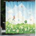 thumbnail image 4 of Ambesonne Meadow Shower Curtain, Spring Time Sunny Landscape, 69"Wx70"L, Multicolor, 4 of 5