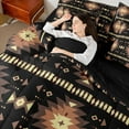 thumbnail image 4 of Homewish Black Brown Aztec Twin Bedding Sets 7-Piece, Bohemian Geometric Bedding Comforter Set, Rustic Lodge Cabin Farmhouse Sheet Sets, Lightweight Room Decor, 4 of 8