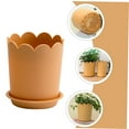 thumbnail image 4 of FRCOLOR 10Sets Plastic Gardening Containers with Tray Orange Stackable Flowerpots for Rose and Indoor Plants, 4 of 8