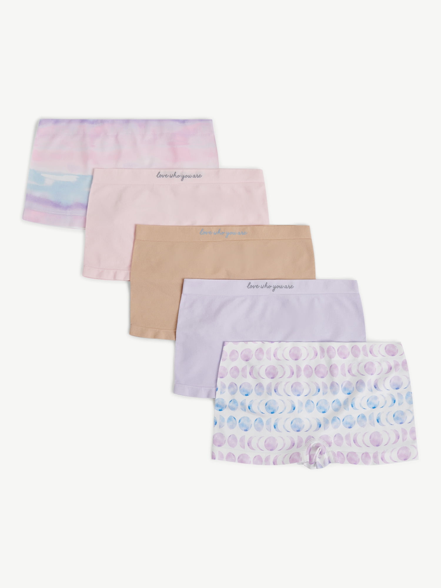 Justice Girls Seamless Shortie Undies, 5-Pack, Sizes 6-16