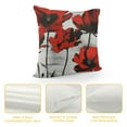 thumbnail image 4 of PIKWEEK  Poppy Flower Throw Pillow Cover Vintage Red Poppy Flower Cotton Linen Decorative Rectangular Pillowcase for Sofa and Bed Couch, 4 of 5