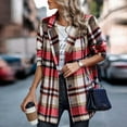 thumbnail image 6 of BEFOKA Women's Shirts Long Sleeve Wool Coat Plaid Print Blouses Tops Flannel Shirts 2025 Winter Outfits Long Sleeve Long Jacket Coats Business Casual Blouse Top, 6 of 7
