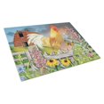thumbnail image 1 of Yellow Rooster Greeting the Day Glass Cutting Board - Large, 1 of 1