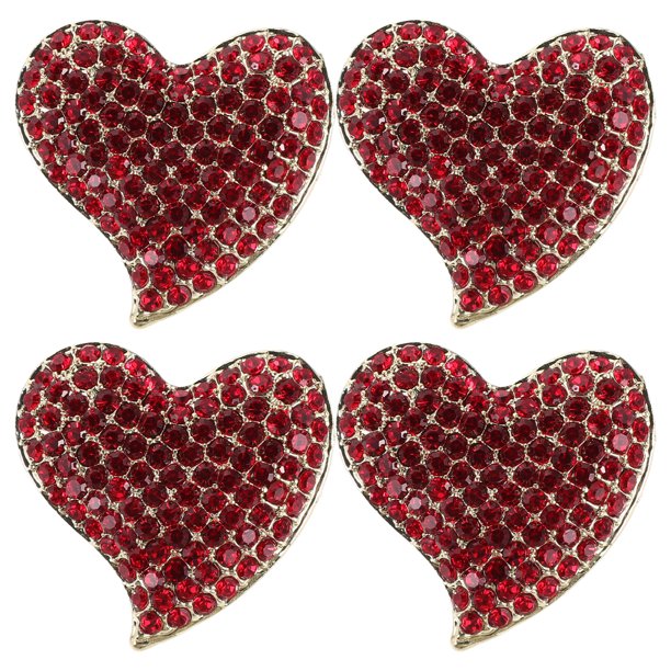 GOOHOCHY broches de corazón con diamantes de imitación, ideales para San Valentín, para vestidos de novia y fiestas.