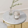 thumbnail image 4 of Nathan James Lula Marble Tabletop with Gold Metal Base Glam Nested Round End Table Set of 2, 4 of 7