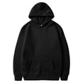 thumbnail image 6 of Zylarhe Mens Hooded Sweatshirt Male Hoodie Design Long Sleeve Sweatshirt with Partial Print Hooded Large Size Pocket Sweatshirt Top Black L, 6 of 6