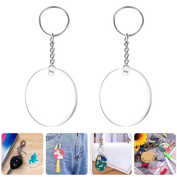 RENACLIPY 30 Sets Sublimation Keychain Blanks Transparent Simple Design for Birthday and Festival Crafts