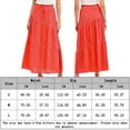 thumbnail image 2 of Falda De Verano Falda larga informal para mujer, traje de vacaciones de estilo bohemio de algodón de línea A (rojo L) Cgtredaw para Mujer Rojo T S, 2 of 7
