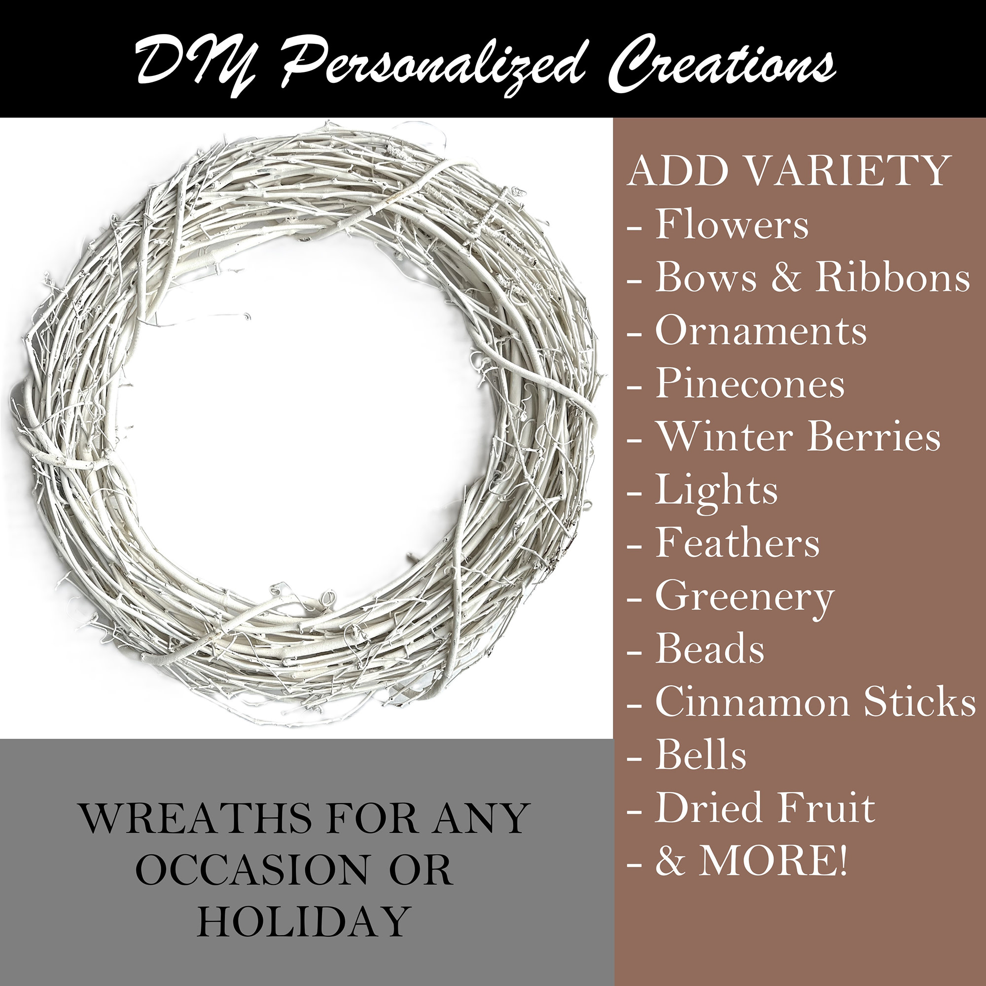 Kraft Lane: 18" Painted Grapevine Wreath - White - DIY Craft Projects, Handcrafted, In-Outdoor Decoration, Behr Paint, Seasonal-Holiday-Event-Home