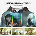 thumbnail image 4 of Lsque Cute Skeletons Figurines Pattern Casual Women's Hoodie,Hooded Sweatshirt with Kangaroo Pocket,Pullover Hoodie with Eye-catching Drawstrings-Small, 4 of 7