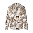 thumbnail image 3 of Uemuo leaf Moose fox owls tree Pattern Women's Full Zip UPF 50+ Sun Protection Hoodie Jacket Long Sleeve Sun Shirt Hiking Outdoor Performance with Pockets-Medium, 3 of 9