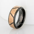 thumbnail image 4 of 2-Tone Tungsten Ring - Black & Rose Gold Tungsten Wedding Band - Comfort Fit Mens Anniversary Band - TN746s9, 4 of 5