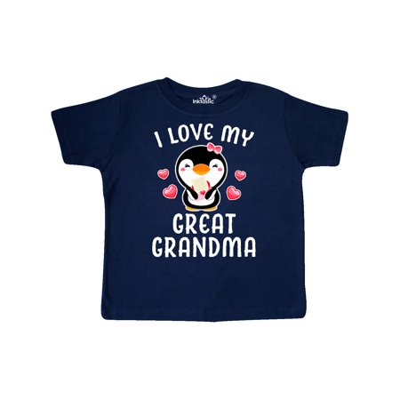 

Inktastic I Love My Great Grandma with Cute Penguin and Hearts Gift Toddler Toddler Girl T-Shirt
