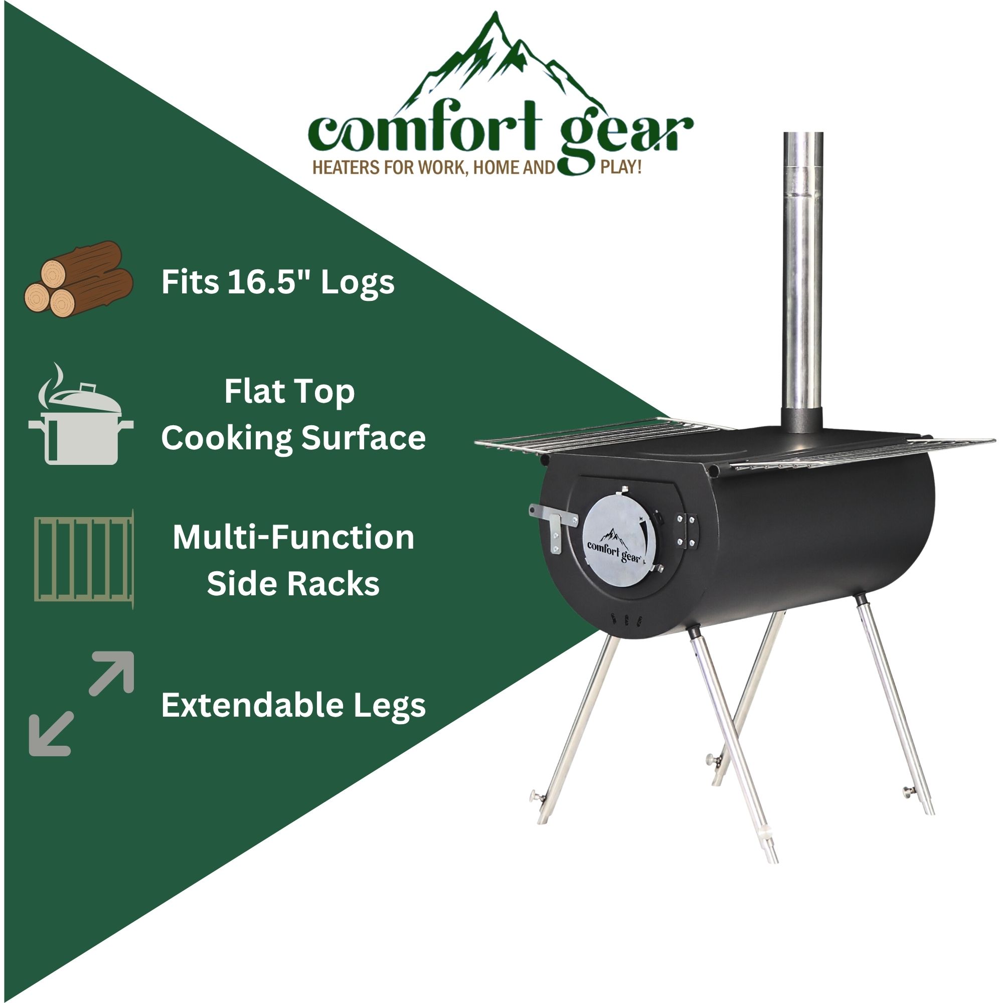 Comfort Gear 18" Outfitter Camp Stove XL Surface, Lightweight & Durable