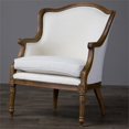 thumbnail image 4 of Baxton Studio Chaise d'Appoint Charlemagne en Blanc et Marron, 4 of 10