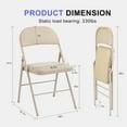 thumbnail image 3 of YSNW Folding Chairs 4 Pack, Portable Stackable Commercial Chair, Indoor Outdoor Padded Leather Chair with Sturdy Metal Frame, for Home, Office, or Party Events.(Kahki), 3 of 8