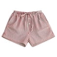 thumbnail image 4 of cocolona Womens Summer Casual Striped Beach Shorts Elastic Waist Straight Wide Leg Vacation Lounge Shorts with Pockets, 4 of 5