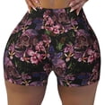 thumbnail image 2 of Haiem Orchids Flowers No Front Seam Biker Shorts for Women Yoga Workout Gym Bike Shorts with Tummy Control Moisture-Wicking-Small, 2 of 9