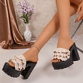 thumbnail image 6 of SBYOJLPB Women's Sandals Fashionable and Versatile Lace Heel High Heels Plus Size Shoes Spring and Summer Trendy Comfortable Sandals, 6 of 9