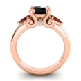 thumbnail image 4 of Diamond-Capitals 2.50 Carat New Round Cut Black Onyx & Garnet Gemstone Engagement Ring for Fiancee 18K Rose Gold Size 4, 4 of 8