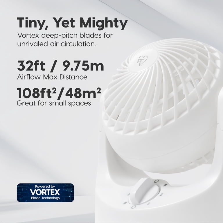 IRIS WOOZOO Mini Desk Fan, 3 Speeds, White photo 3