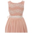 thumbnail image 4 of Little Girls Elegant Round Neck Chiffon Summer Wedding Birthday Party Flower Girl Dress Blush 4 (2J1K38S), 4 of 5