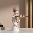 thumbnail image 4 of Estatua de resina para , bandeja de almacenamiento, , decoración de escritorio, llaves, de dulces, soporte para pendientes de joyería blanco Soledad Bandeja de almacenamiento de estatuas, 4 of 10