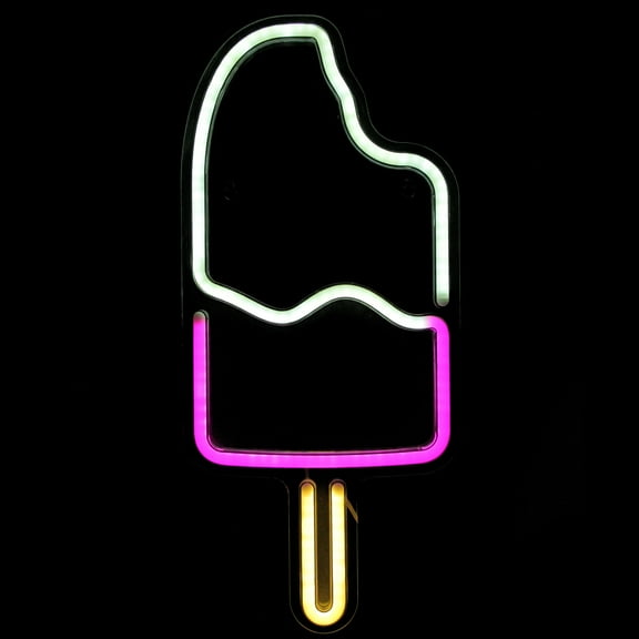 17.75" Neon Style LED Lighted Popsicle Window Silhouette Sign