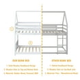 thumbnail image 6 of Bellemave Rubber Wood House Bunk Bed Frame Twin over Twin Low Bunk Bed with Headboard and Footboard Twin Floor Bunk Bed with Wooden Slats  (White), 6 of 11