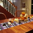 thumbnail image 4 of Purple Black Grey Plaid Table Runner-Cotton Linen- 120 Inch Holiday Dresser Scarves, Simple Check Stripes Lines Country Tablerunner for Kitchen Coffee/Dining Living Room Dinner Scarf Décor 13x120, 4 of 7