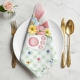 thumbnail image 2 of Easter Cloth Napkins, Spring Bunny Ears Feet Flowers Green Plaid Washable and Reusable Dinner Napkins Set of 8, Table Napkin for Kitchen Party Birthday Wedding Hotel Housewarming 20"x20", 2 of 9