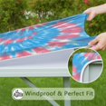 thumbnail image 6 of Colorful Tie Dye Pattern Square Fitted Tablecloth with Elastic Edge,Square Table Cover,Washable Elastic Table Cover for Home Kitchen Party Decor 34"x34", 6 of 6
