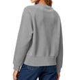 thumbnail image 5 of Fengqque Women's Crew Neck Sweatshirt Loose Pullover Long Sleeve Raglan Sleeve Shirts Solid Color Soft Tops Gray-B XL, 5 of 7