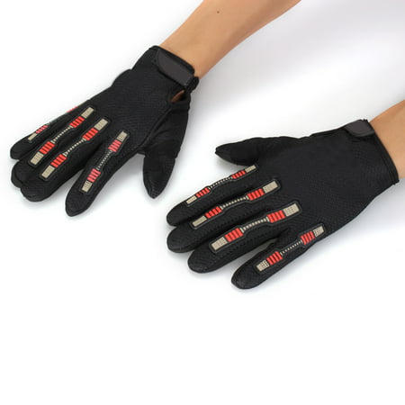 Pair Motorcycle Racing Bicycle Cycling Full Finger Gloves Red/Black Sports