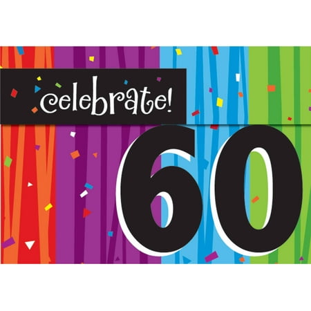 Milestone Celebrations 60th  Birthday  Invitations 8pk 