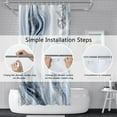 thumbnail image 6 of Blue Marble Shower Curtain Abstract Black Gray Bathroom Stall RV Decor Minimalist Granada Flowers Leaves Waterproof Fabric Room Partition Hotel Bathtub Shower Curtains with Hooks 84x72inches, 6 of 6