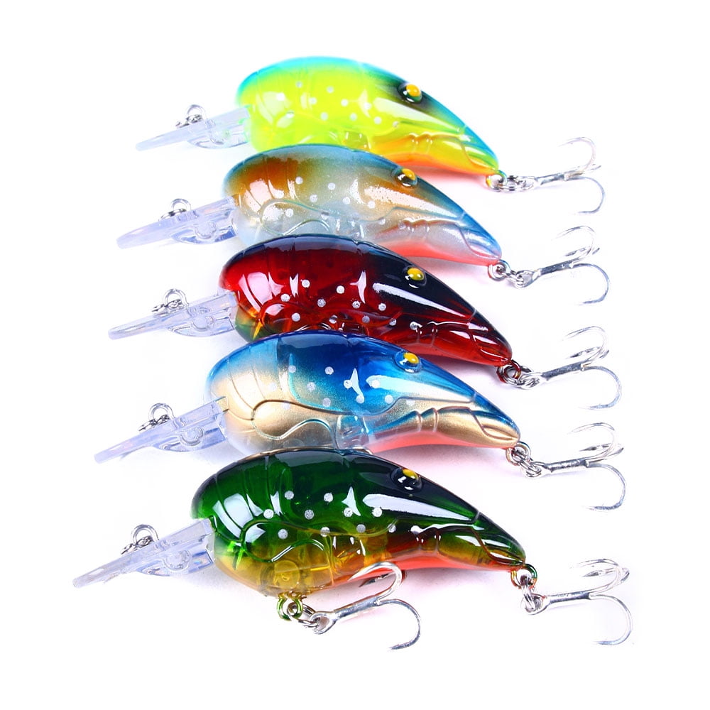 HENGJIA Fishing Lures, 5PCS 2.6IN Minnow Crankbaits for Bass Fishing Bass Lure, Fishing Lure for Bass Trout Freshwater and Saltwater