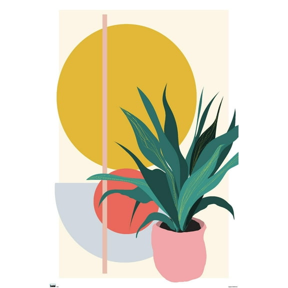 Abstract Potted Plant Wall Poster, 22.375" x 34"